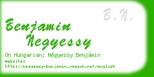 benjamin negyessy business card