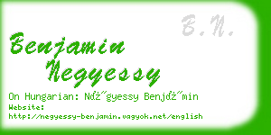 benjamin negyessy business card